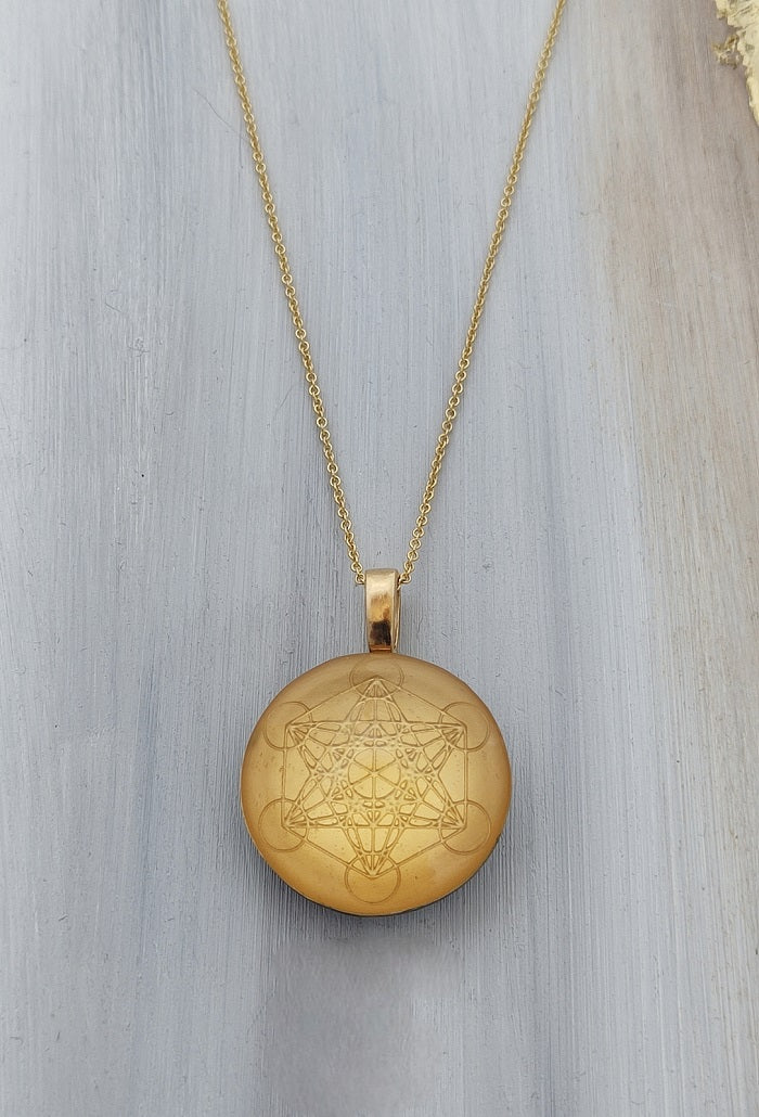 Orgonite Metatron Cube Goldfield chain
